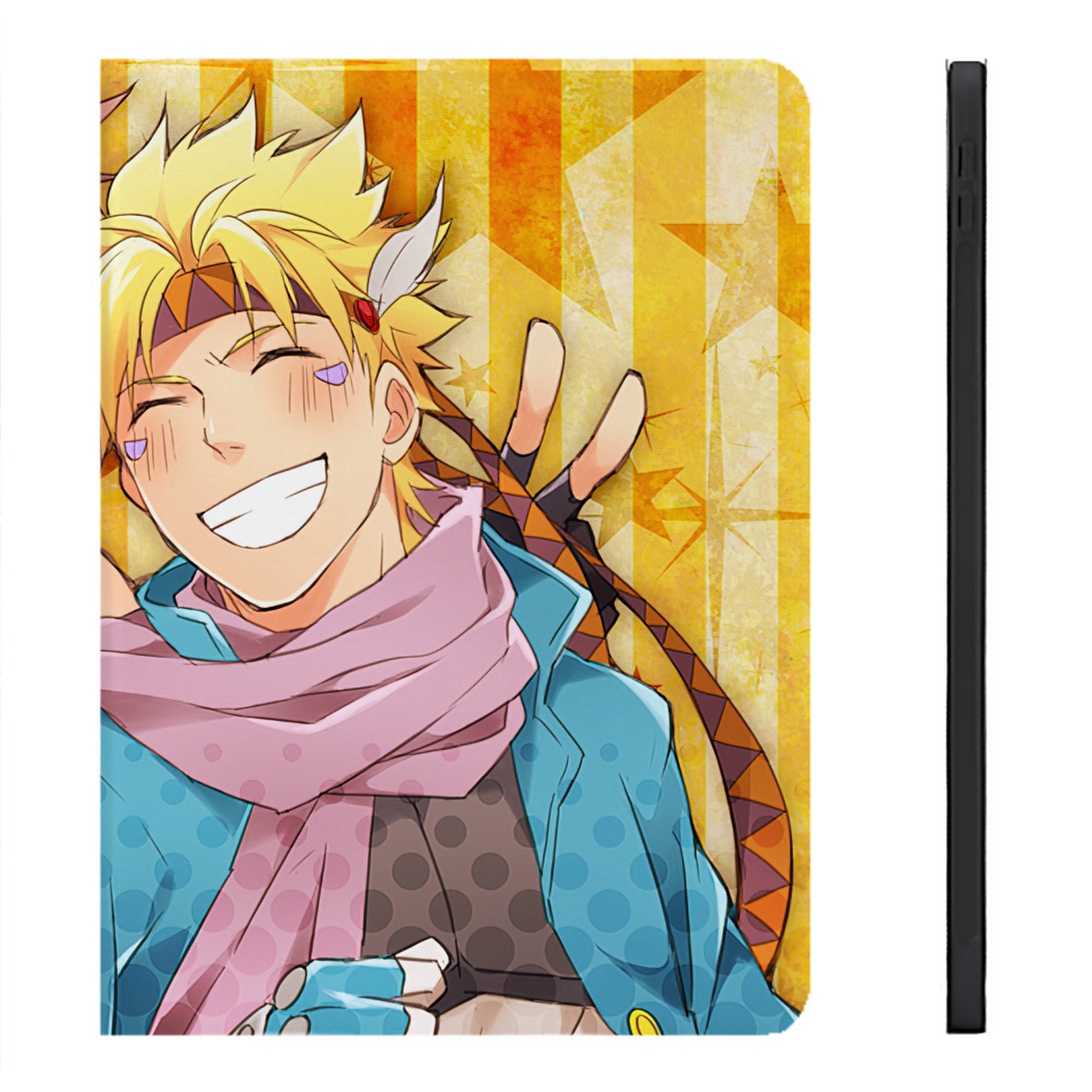 （画像用） ジョジョの奇妙な冒険 JoJo's Bizarre Adventure IPadケース ペンホルダー付き ブックスタイルデザイン